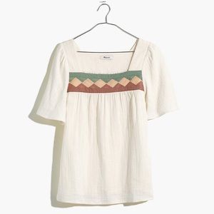 Madewell Square Neck Puff-sleeve Blouse